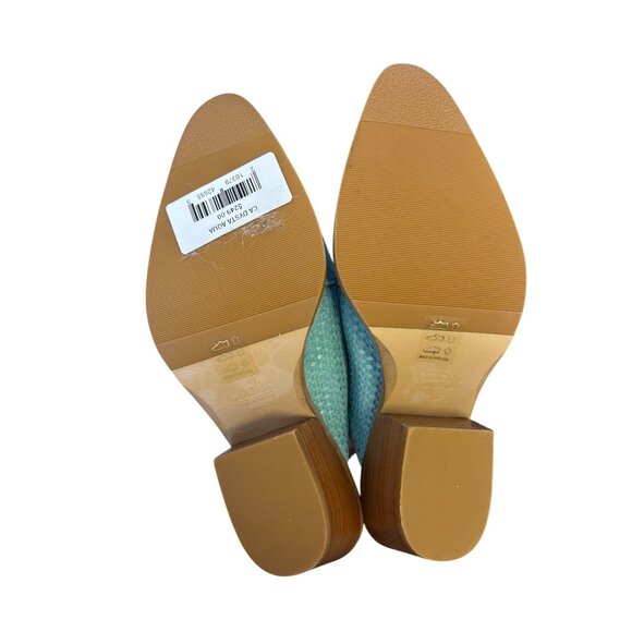 Casta Perforated Leather Mules Teal Size 7 Western Style - Picture 8 of 8